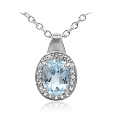 Sky Blue Topaz Silver Necklace