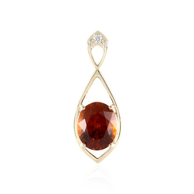 9K Hessonite Garnet Gold Pendant