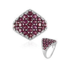 Rhodolite Silver Ring