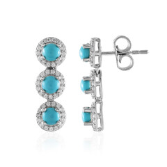Sleeping Beauty Turquoise Silver Earrings