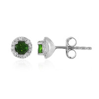 Russian Diopside Silver Earrings
