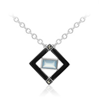 Blue Chalcedony Silver Necklace