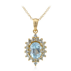 Sky Blue Topaz Silver Necklace