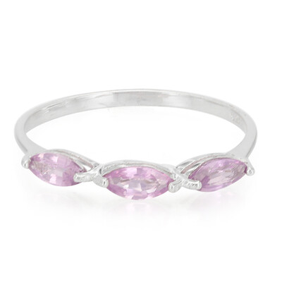 Unheated Ceylon Purple Sapphire Silver Ring