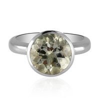Green Amethyst Silver Ring