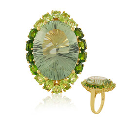 Green Amethyst Silver Ring