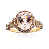 9K Unheated Pink Beryl Gold Ring