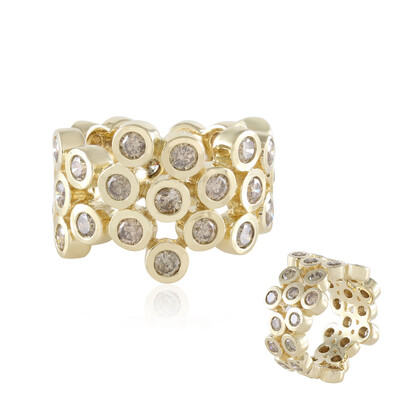 9K I2 Champagne Diamond Gold Ring (de Melo)