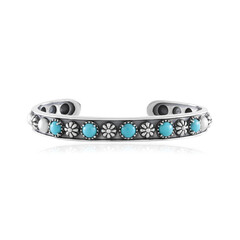 Sleeping Beauty Turquoise Silver Bangle (Desert Chic)