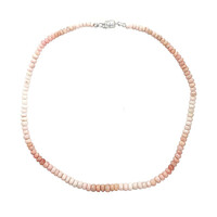 Pink Opal Silver Necklace