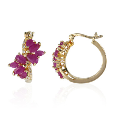 Burmese Ruby Silver Earrings