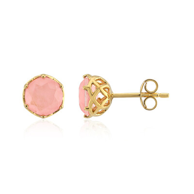 Pink Pastel Quartz Silver Earrings