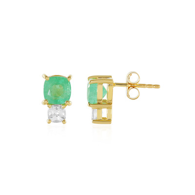 Russian Emerald Silver Earrings