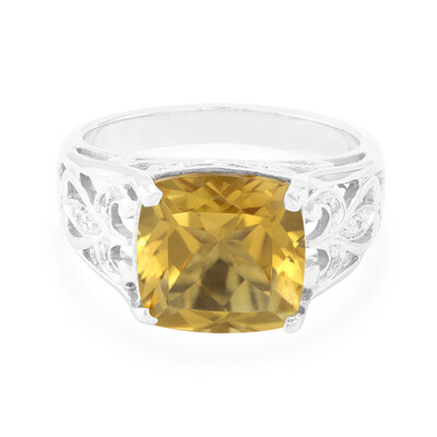 Champagne Quartz Silver Ring