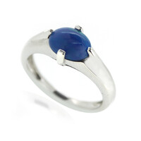 Neon Blue Opal Silver Ring