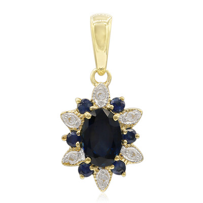 9K Blue Sapphire Gold Pendant