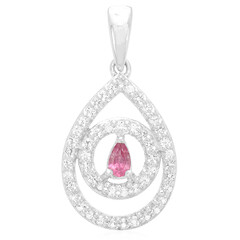 Pink Tourmaline Silver Pendant