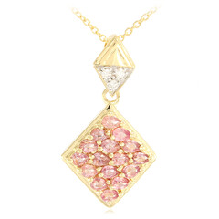 18K Unheated Padparadscha Sapphire Gold Necklace (AMAYANI)