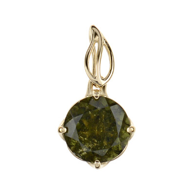 9K Moldavite Gold Pendant (dagen)