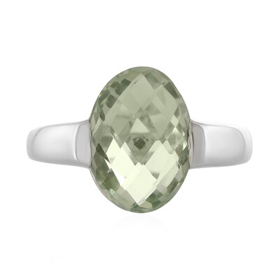 Green Amethyst Silver Ring