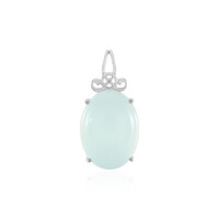 Aqua Chalcedony Silver Pendant