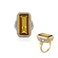 Champagne Quartz Silver Ring