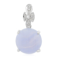 Blue Lace Agate Silver Pendant