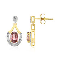 Pink Zircon Silver Earrings