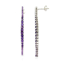 Zambian Amethyst Silver Earrings