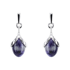 Charoite Silver Earrings