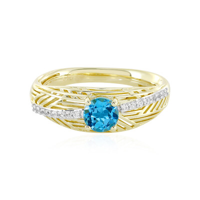 9K Swiss Blue Topaz Gold Ring (Ornaments by de Melo)
