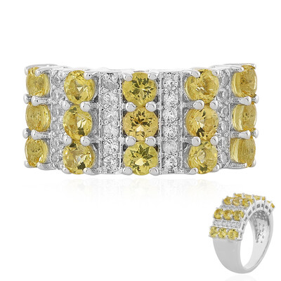 Golden Beryl Silver Ring