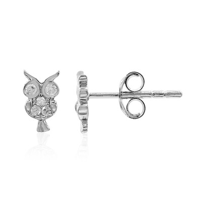I3 (I) Diamond Silver Earrings