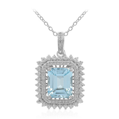 Sky Blue Topaz Silver Necklace