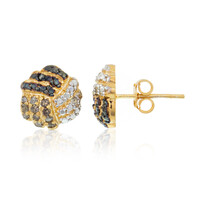 Chocolate Diamond Silver Earrings