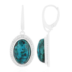 Chrysokolla Silver Earrings