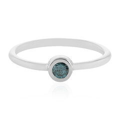 Blue Diamond Silver Ring