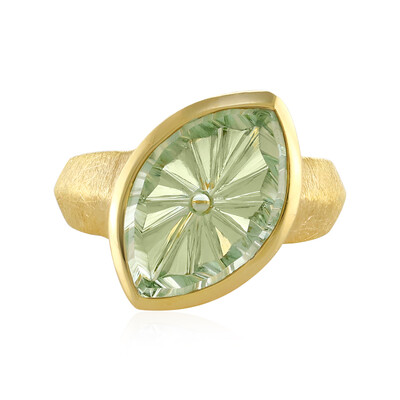 Green Amethyst Silver Ring
