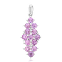 Unheated Ceylon Purple Sapphire Silver Pendant