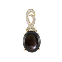 9K Black Star Sapphire Gold Pendant