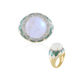 Rainbow Moonstone Silver Ring (Adela Silber)