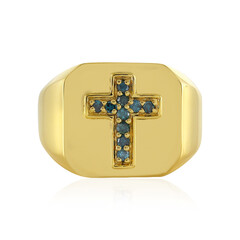 I4 Blue Diamond Silver Ring
