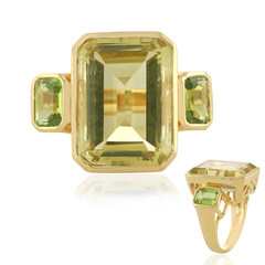 Lemon Quartz Silver Ring