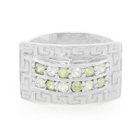 Green Sapphire Silver Ring