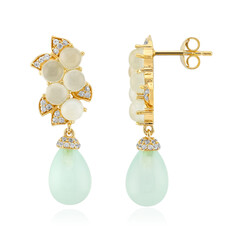 Seafoam Chalcedony Silver Earrings