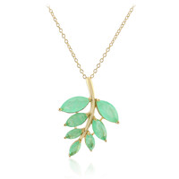 Green Pastel Quartz Silver Necklace