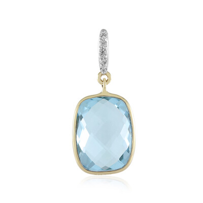 9K Sky Blue Topaz Gold Pendant