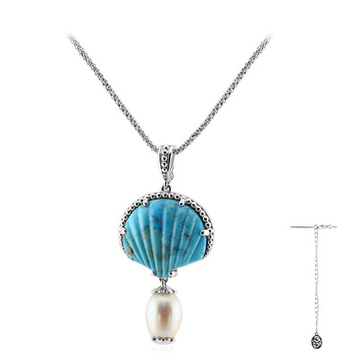 Kingman Blue Mojave Turquoise Silver Necklace (Dallas Prince Designs)