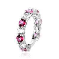 Pink Topaz Silver Ring