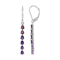 Zambian Amethyst Silver Earrings